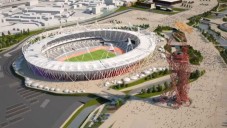 Prolétněte se nad věží ArcelorMittal Orbit na animaci
