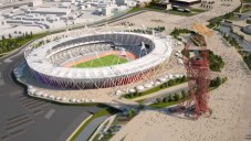 Prolétněte se nad věží ArcelorMittal Orbit na animaci