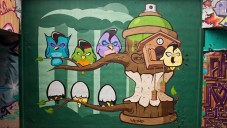 Lacmo v Ostravě vytvořil pohyblivé graffiti Painting Birds