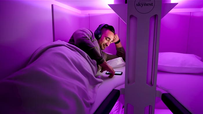 Air New Zealand zavádí ve svých letadlech speciální hnízda s postelemi