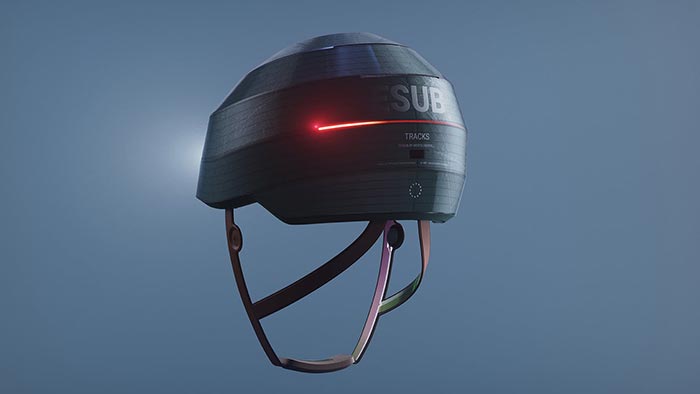 ESUB Tracks je svítící helma na kolo poháněná sluneční energií
