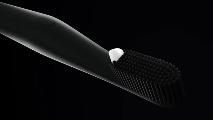 Nest Brush je silikonový elektrický kartáček na zuby s dávkovačem pasty