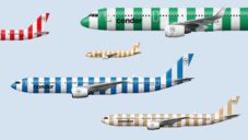 Aerolinky Condor dostaly proužkovaný vizuální styl evokující lehátka a slunečníky