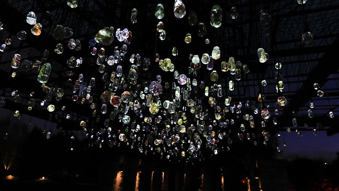 James Tapscott vytvořil v botanické zahradě instalaci z 1 200 žárovek odlitých z pryskyřice